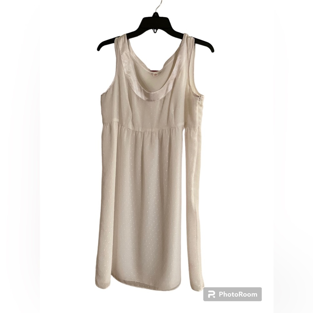 White Dress Polka Dots Chiffon